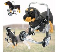 Adjustable Dog Wheelchair for Front Legs - 4-Wheel Mobility Aid for Weak Front Legs & Hip Support - Lightweight Pet Stroller - Gray Size S for Small Dogs