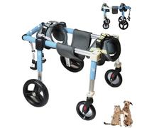 Adjustable Dog Wheelchair for Hind Legs Lightweight Pet Stroller 4-Wheel Dog Cart with Mobility Support Leg & Hip Support for Pets (Blue XL)