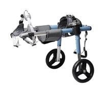 Adjustable Dog Wheelchair for Hind Legs, Medium Aluminum Pet Mobility Aid, Support for Handicapped Small Dogs, Leg Rehabilitation Cart (S, Blue)