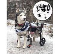 Adjustable Dog Wheelchair for Large Dogs Disabled Pets Front & Rear Legs Support 4-Wheel Power Cart Senior Dog Stroller for Bulldogs German Shepherds & More