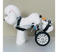 Adjustable Dog Wheelchair for Rear Legs, 2-Wheel Pet Stroller, Aluminum Cart for Paralyzed Dogs, Rehabilitation Scooter (Size: XXS)