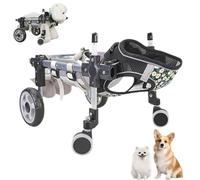 Adjustable Dog Wheelchair for Rear Legs, Lightweight Mobility Aid for Small/Medium/Large Pets, 4-Wheel Pet Cart, Support for Disabled Dogs, Comfortable & Durable