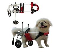 Adjustable Dog Wheelchair for Small Bs - Rear Leg Support Pet Cart for Disabled Dogs Size M for S/XS/S/M/L - Enhances Mobility & Recovery (Red)