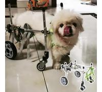 Adjustable Dog Wheelchair for Small Dogs & Cats - Lightweight Pet Mobility Aid to Support All Four Legs Improve Quality of Life Front & Rear Leg Support
