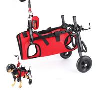 Adjustable Dog Wheelchair for Small Dogs & Cats Rear Support Scooter for Disabled s Rehabilitation Cart for XS Dogs & Cats Red Color