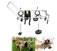 Adjustable Dog Wheelchair for Small Dogs4Wheel Mobility Aid for Rear LegsRehabilitation & Exercise Support Cart for Canine Mobility