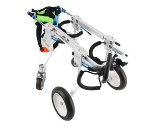 Adjustable Dog Wheelchair for Small Pets - Full Support 4 Wheels Pet Wheelchair for Front & Hind Legs Rehabilitation, Handicapped Dogs & Cats (XXS)