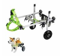 Adjustable Dog Wheelchair for Small Pets - Lightweight Green Rehab Support Device Leg Brace & Hip Support for Dogs with Mobility Issues