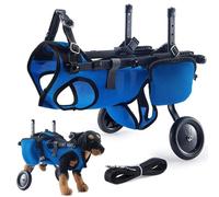 Adjustable Dog Wheelchair for Small Pets Mobility Aid for Back Legs Support Brace for Disabled Cats & Dogs up to 9kg Pet Rehabilitation Walking Cart - Blue