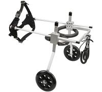 Adjustable Dog Wheelchair Hind Leg Walker, Professional Training Wheelchair Pet Dog Rehabilitation Stainless Steel 4 Wheel Weak Paralyzed Front/Rear Legs For Aging, Disability, Injury, Arthritis