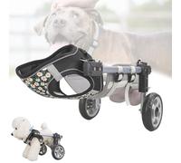 Adjustable Dog Wheelchair Lightweight 2/4 Wheel Mobility Aid for Disabled Dogs Supportive Canine Walker Black Large - Enhance Mobility for Pets with Limitations