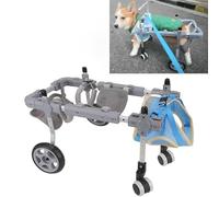 Adjustable Dog Wheelchair - Lightweight Aluminium Cart for Front/Back Leg Rehabilitation, Mobility Aid for Small to Large Pets (XS-XL)
