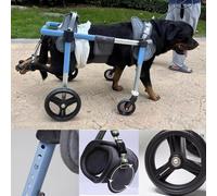 Adjustable Dog Wheelchair - Lightweight Aluminum Frame 2-in-4 Wheel Conversion Mobility Support for Disabled Pets Ideal for Rehabilitation and Recovery