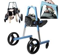 Adjustable Dog Wheelchair with 4 Wheels - Mobility Aid for Disabled Pets Small Front/Back Leg Support Paralyzed Dog Walk Assistant Leg Brace & Hip Support (XS)