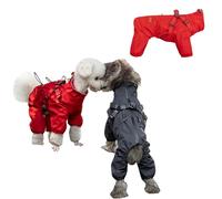 Adjustable Dog Windbreaker Jacket Rain Poncho for The Rain and Snow - Waterproof Four Leg Dog Raincoat with Reflective Strip for Outdoor Walking Hiking Camping (#1,L)