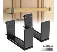 Adjustable Door Barricade Brackets, 2x4 Door Barricade Bracket, 4.4mm Thickened Heavy Duty Door Barricade Security Brackets for All Sizes of Lumber, Door Bar Holder Bracket for Security, 2Pack