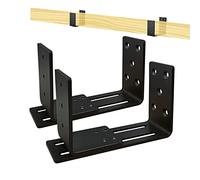 Adjustable Door Barricade Brackets, Heavy Duty Door Security Bracket, Drop Open Bar Holder For Security, Door Barricade Security Bar Bracket Fit For 2x4 And 4x4 Or Any Size Lumber, Carbon Steel, 2 Pcs