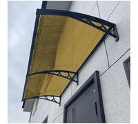 Adjustable Door Canopy - 20" to 142" Widths Rain & Snow Shelter with Durable Aluminum Bracket - Stylish Brown Exterior Patio Cover (20"x63")