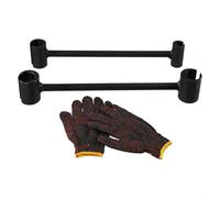 Adjustable Door Hinge Wrench for 8-25mm Flag Hinges, Steel Repair Tool for Fire & Safety Doors, Precise Bender Spanner with Gloves, 3-Piece Set(Black)