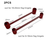 Adjustable Door Hinge Wrench for Flag Hinges, Gap Repair Tool with 14-19mm and 23-25mm Inner Size, Steel Construction, Red, 1 Pack