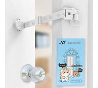 Adjustable Door Strap and Latch, Damage-Free Cat Door Latch to Keep Large Dog Out of Litter Box, Economical Alternative of Pet Gates, Basic 1 Pack