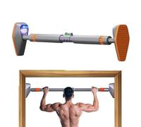 Adjustable Doorway Pull Up Bar with Non-Slip Grip, Level Meter, Display Screen & Safety Alarm, Supports Up to 750kg for Home Gym Workouts