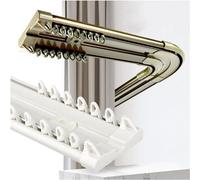 Adjustable Double Curtain Rods & Ceiling Track System, 3-12 Feet, Includes Nano Rollers & 90-Degree Corner Curves, White Finish, Ideal for Modern Home Décor & Stylish Curtains.