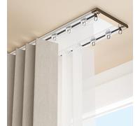 Adjustable Double Curtain Track Set Ceiling Mount Room Divider for Farmhouse Bedroom Kitchen Living Room White Color Versatile Design