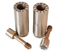 Adjustable Double Date Code Stamp， Stainless Steel Adjustable Date Stamp, Injection Code Inserts, Multi Sizes, 2/5 Pack(Month Stamp,5pcs 4x12mm)