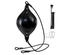 Adjustable Double End Punching Bag - PU Leather Boxing Reflex Ball With Elastic Rope For Speed & Reaction Training, Adults & Kids (33x19cm)