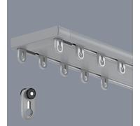 Adjustable Double Rail Curtain Track System with Silent Wheels for Smooth Operation 4.1m Aluminum Gray 100 600cm Ideal for Home & Office Use