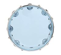 Adjustable Double Row 10in Tambourine with Metal Jingles, Tunable Handheld Percussion Drum for Party, Performance, Karaoke (Blue)