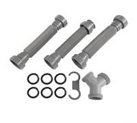 Adjustable Double Sink Drain Kit Flexible P-Trap 20-80cm Extension for Kitchen Waste Solution Gray Plastic Anti-Clog System