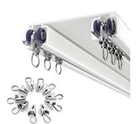 Adjustable Double T Ceiling Mount Curtain Rail 50600cm Aluminum Whisper Glide Track for Living Room & Bedroom White (280cm) Enhance Your Home Décor