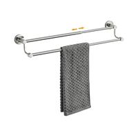 Adjustable Double Towel Racks for Bathroom 15 to 26.5 Inch Towel Bar, Expandable Brushed Nickel Double Bath Towel Holder, Wall Mount with Screws Towel Bar Rod