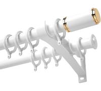 Adjustable Double Window Curtain Rod with End Cap Noise Free Side Mount Curtain Track Double Opaque Curtain Rod for Living Room and Room Divider Easy Install
