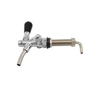Adjustable Draft Beer Faucet with Flow Control - Chrome Plated G5/8 Shank for Home Brewing & Kegerator Dispenser Tap(Silver,Long)