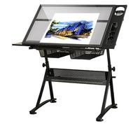 Adjustable Drafting Table with 0-80° Tilt Craft & Ding Desk Height Adjustable 74-93cm 2 Sto Ders for Artists Designers & Creatives