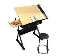 Adjustable Drafting Table with Sto - Tilting le Art Desk in Maple h for Artists Crafts Home Office - Height Adjustable Ding for Enhanced t
