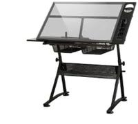 Adjustable Drafting Table with Storage | Height Adjustable Art Desk | Tiltable Craft Table for Home Office | Ideal for Artists & Designers