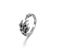 Adjustable Dragon Claw Wrap Band Ring for Women Men, Vintage Dark Demonic Claw Jewelry Wrap Statement Ring Men's Cool Ring, Personalized Gothic Punk Hiphop Biker Cocktail Ring Gifts for Women Men