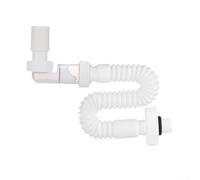 Adjustable Drain Pipe Adapter PP Flexible Waste Fitting for Sink Shower Bath - Extendable 380-930mm White Plumbing Connector with Transparent Trap(A)