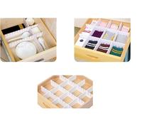 Adjustable Drawer Dividers, 4Pcs Plastic Drawer Storage Dividers for Bedroom Kitchen Office with Versatile, Customizable Length, Plastic Material, Flexible Adjustment, (Extended version 47 * 7CM )