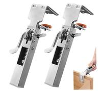 Adjustable Drawer Fixing Clamp, 2Pcs Drawer Front Installation Clamps 21 to 50mm Width Front Clamps Right Angle Stainless Steel Adjustable Fixing Clamp with Press Handle