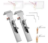 Adjustable Drawer Fixing Clamp, One-Touch Fixed Removable Drawer Clamp, Thickness Adjustable from 21 to 50 MM, 2 Types of Bow Clips Suitable for Various Drawers Drawer Front Installation Clamps(2pcs)