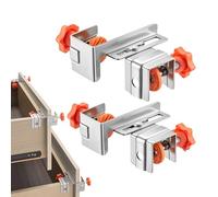 Adjustable Drawer Fixing Clamp, Removable Drawer Clamp, 2 x Drawer Panels, Tool, Reusable, Adjustable Stainless Steel, Mounting Template for Kitchen Pipe Positioning Works