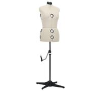 Adjustable Dress Form Female Cream M Polyester ABS Tailor Mannequin Size 40-46.
