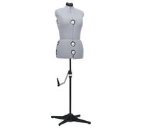 Adjustable Dress Form Female Grey M Size 40-46 Dressmaking Mannequin vidaXL