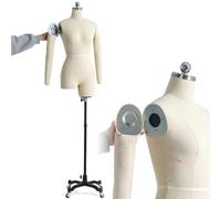 Adjustable Dress Form for Tailoring, Plus Size Sewing Mannequin with Wheels and Arms, Ideal for Dressmaking and Fitting