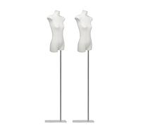 Adjustable Dress Form Mannequin 2-Pack, Detachable Head, Linen Body, 64.9-82.6in Height, Includes Base for Clothing & Jewelry Display, Small Size with Hands